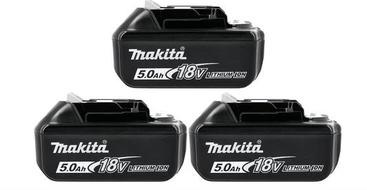 Genuine Makita BL1850 18V 5.0Ah Li-Ion LXT Battery Pack - 3 Pack